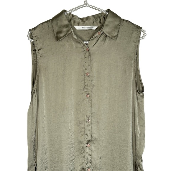 Zara Embroidered Long Tunic Shirt Boho Y2k S/SL Womens XS Festival Hippie Indie - Picture 7 of 12